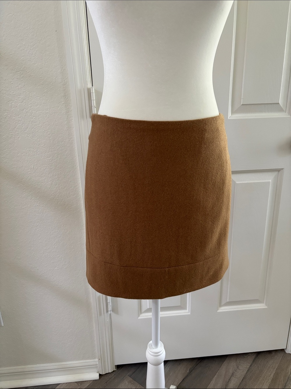 J. Crew Camel Brown Wool-Blend Mini Skirt